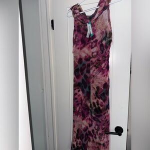 Pink and Purple off the shoulder Maxi Dress